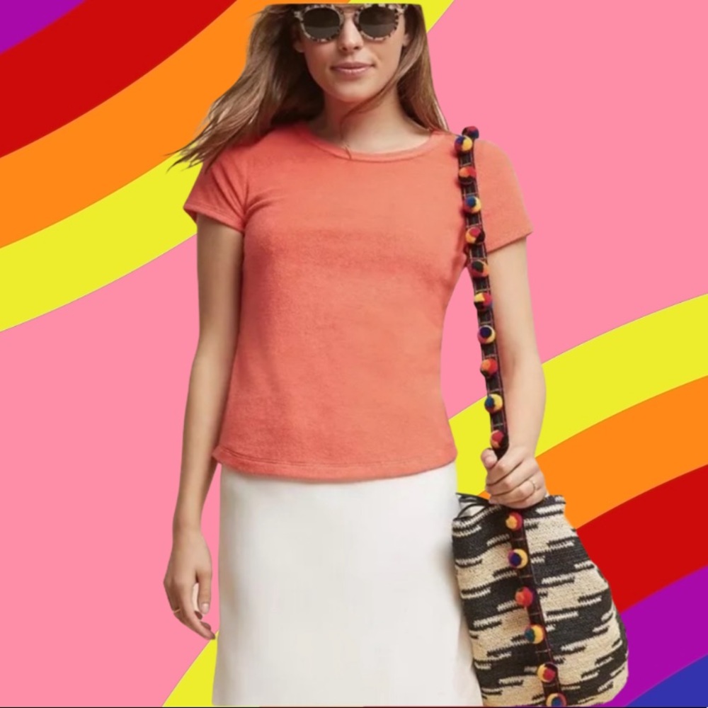 Anthropologie fuzzy coral top